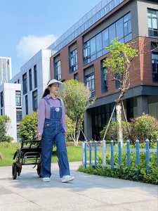 KANBElO Lightweight Folding Wheelchair (9.8 kg) - 12" Shock Absorbing Wheels and Telescopic Handle | Foldable Design