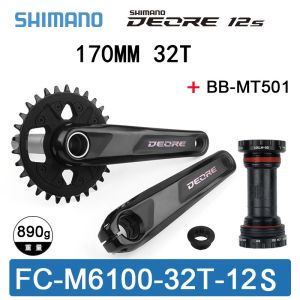 SHIMANO | SHIMANO DEORE FC-M6100 FC-M6120 12Speed 170/175MM 30T 32T 12S FRONT CHAINRING CRANKSET 12V CRANKARM CHAINWHEEL Original Parts