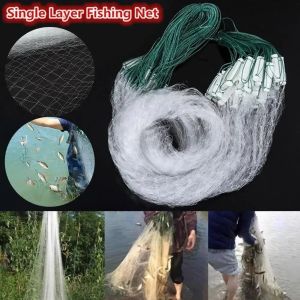 Fishing Net Single Mesh Nylon Float Trap Monofilament Gill Net Fishing Accessories For Hand Casting P0H7