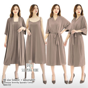 FOLVA baju tidur kimono set inner tanktop dress spandex melar