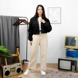 Jaket Crop Resleting Wanita Terbaru