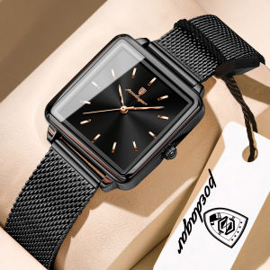 POEDAGAR Top Exquisite Ladies Wristwatch Waterproof Mesh Stainless Steel High Quality Woman Watch Square Womens Quartz Watches