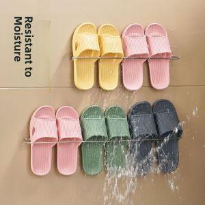 Wall-Mounted Slipper Rack Simple Bathroom Shoe Storage Holder Kitchen Hook Towel Rack Bedroom Wardrobe Door Back Mounted Shelf