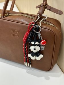 Handmade Miu Series Dog Keychain Cute Schnauzer Dog Bag Charm Couple Accessories Ballpoint Pen Key Holder Fashionable Bag Decor