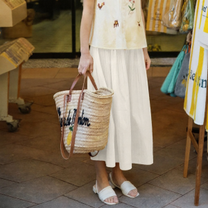 INMAN | Yellow Pleated Hem Skirt