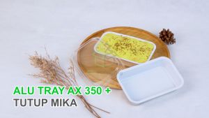 Alumunium Foil Cup AX 350 + Tutup Mika Macaroni Schotel Lasagna Dimsum Mentai Rice Spagheti isi 125 pcs