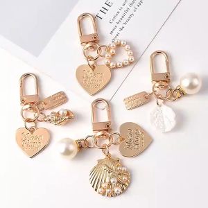 YP Cute Pearl Shell Keychain For Girl Creative Gifts Ins  Jewelry Pendant Fashion Accessories