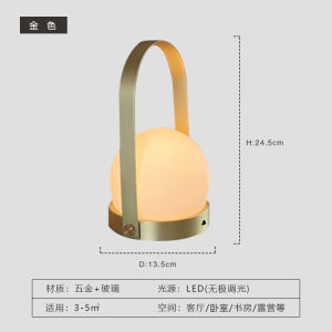 Danish Table Lamp Bedroom Bedside Ins Designer Young Adult Wall Hanging Living Room Charging Outdoor Camping Portable Portable Lamp