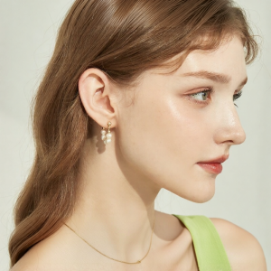 DODO.GOGO | DODOGOGO Pearl Earrings Womens Fashion Luxury Retro High-End Feelings Ear Jewelry 2024 New Design Geometric Shape Alloy