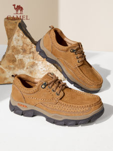 CAMEL | Suede Leather Low Cut Work Style Comfortable Wide Toe Casual Shoes