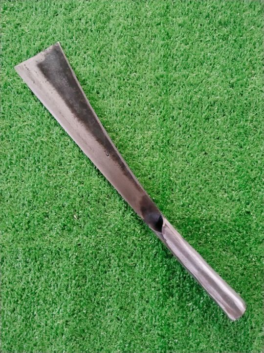 มีดอีโต้ใหญ่ปลายตัด เหล็กแหนบ ด้ามบ้อง