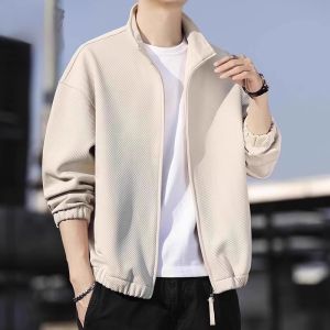 ROMON | Loose Fit Mens Jacket Lormen Spring 2025 New Fashion Brand Casual Versatile Handsome Wafer Outerwear Zipper Decorated Polyester