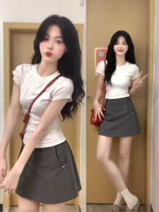 SUHUIQIAN | Slim High Waisted Skirt Summer Two-Piece Set