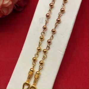 สร้อยคอ 3K ลายเม็ดพริก 4 มิล ความยาว 24 นิ้ว ชุบ3K งานไมครอน ใส่ได้ทุกโอกาส ใส่อาบน้ำได้ รูปถ่ายจากสินค้าจริง