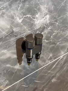 X-Tools 1/2 Inch Stainless Steel 2 Way Angle Valve Dual Control Brass Core for Water Pipe with Nylon Cloth