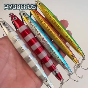 PROBEROS 1 Nhân Tạo Mồi Câu Cá 10-80g Trolling Casting Jigging Chìm Thìa Kim Loại Jig Cho Bass Đại Dương Sông Hồ