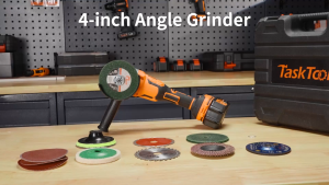 TASKTOOL 4Inch Cordless Angle Grinder Lithium-lon Electric Brushless Cutting Machine US Plug