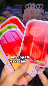 PAKET 8 PCS AMPLOP LEBARAN 3D TEMA ES KRIM VIRAL 2025