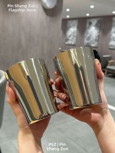 PINSHANGZUO | Korean Style Stainless Steel Thick Large Capacity Cup