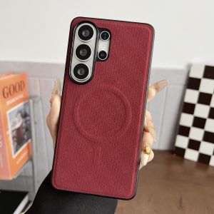 Luxury Leather for Magsafe Wireless Charging Phone Case for Samsung S26 Ultra S26 Plus S26 A57 A37 A17 Bumper Protective Cover