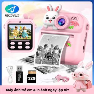 Máy In Ảnh Nhiệt Mini 58mm Tích Hợp Camera Kỹ Thuật Số HD 1080P In Ảnh Tức Thì Quay Video Kèm Thẻ Nhớ 32G Quà Tặng Cho Trẻ Em