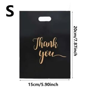 100 Chiếc Đen Túi Quà Tặng Cảm Ơn Nhựa Cầm Tay Bao Bì Cho Đám Cưới Sinh Nhật Giáng Sinh Kỷ Niệm Dự Tiệc
