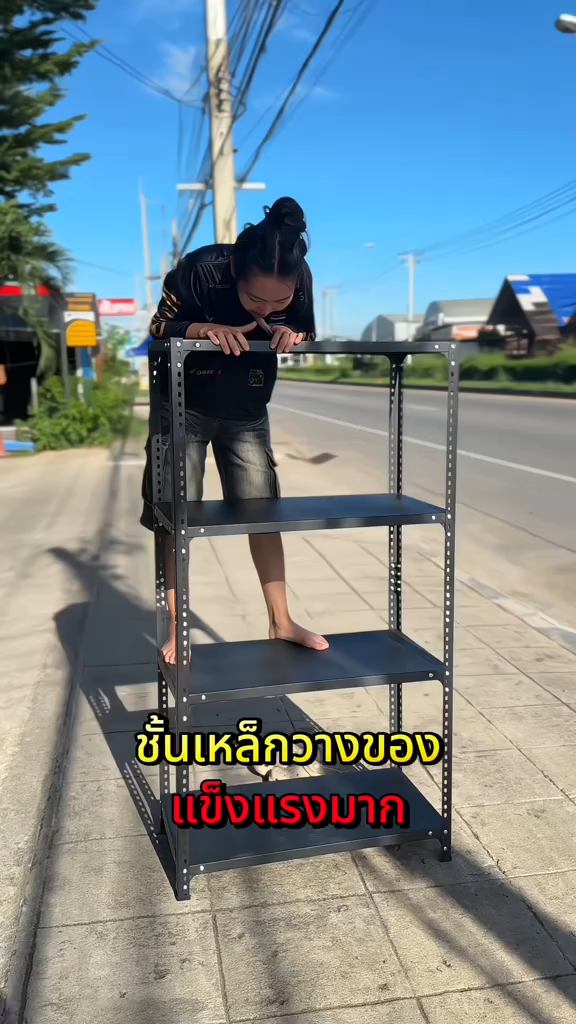ชั้นวางของ ใหญ่ สแตนเลส+ไม้ ชั้นวางของ รับน้ำหนัก 300-1000กก ปรับความ ...