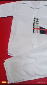 Kemeja Kombinasi Bulberi Anak dengan Celana Panjang