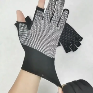 Koetsu mùa hè bảo vệ khỏi ánh mặt trời nửa ngón tay Găng tay với chống chống trơn trượt cho công việc ngoài trời và màn hình cảm ứng sử dụng