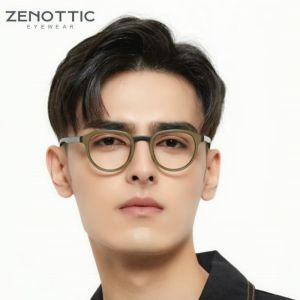 ZENOTTIC Anti Blue Light Blocking Reading Glasses Men Retro Round Antiblue Rays Goggles Computer Eyeglasses Presbyopic Diopters