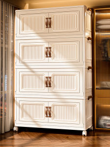 Foldable Storage Cabinet Storage Cabinet Storage Cabinet Bedroom Multi-Layer Toy Clothes Snacks Plastic Sundries Quilt Simple