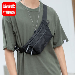 Mens Sporty Crossbody Bag Small Casual Fanny Pack Trendy Single Shoulder Bag Leisure Chest Bag Male Waist Pack Handbag