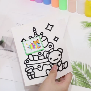 Non-baked glue painting childrens coloring drawing paints graffiti wheel toy set for DIY crafting and hanging accessories免烤胶画儿童涂色画画颜料涂鸦轮宝画手工diy制作挂件玩具套装