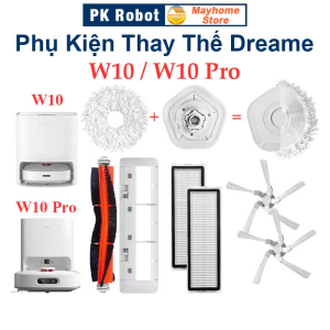 Phụ kiện Robot Xiaomi Dreame W10 & W10 Pro Chổi lăn chính chổi cạnh bộ lọc hepa giẻ lau đế gắn khăn rời///