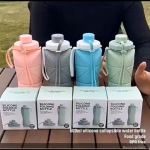 BOTOL MINUM KARET DEWASA TEMPAT MINUM SILIKON LIPAT OLAHRAGA BPA FREE KAPASITAS 600ML KODE HX 3190