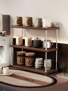 MENGBINFEN | Solid Wood Multi-tier Tabletop Cup Holder