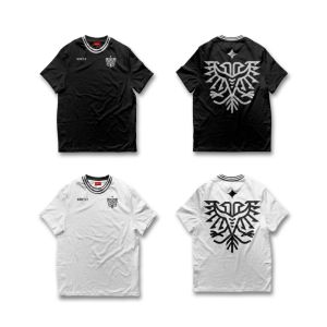 KREST Essential Tshirt Eagle Passion Black White Stripe Collar Limited Edition PrimeCotton 16s
