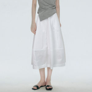 Spring New White Flared Skirt