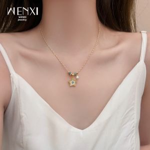 WENXI | Retro Turquoise-like Star Pearl Necklace