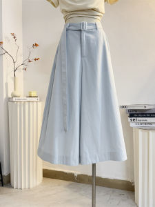 WANGGONGZHU | High Waist A-Line Casual Pants Womens Summer New Style Korean Fashion Loose Wide Leg Pants Elegant Simple Princess Skirt Pants