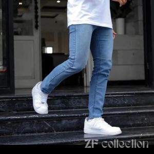 Celana panjang jeans pria slimfit skinny biru muda premium