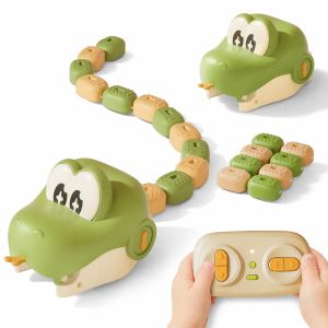 2 PCS RC Magnetic Eating Snake Remote Control Car Toy Animal Greedy Bean Devouring Car Interactive Christmas Birthday Party Gift