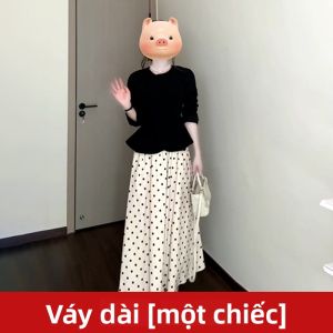 PEIZIXUAN | Đầm Ngắn Đốm Pháp Dành Cho Người Thân Hình Nhỏ Gọn