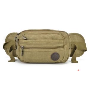 Canvas Cotton Multi-Compartments Men Waist Bag