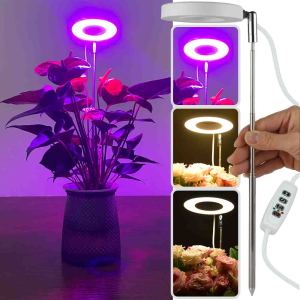 USB 3 Modes Full Spectrum Grow Light Dimmable for Indoor Plant Timer Height Adjustable White Warm Red&Blue Light Plant Grow Lamp