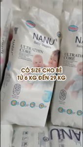 Bỉm Tã NANU - Tã Quần NANU Êm Mềm - Bỉm Tã Quần Cao Cấp M50 L50 XL50 XXL50 XXXL50 4XL50 5XL50 - Thanh Ngân Shop