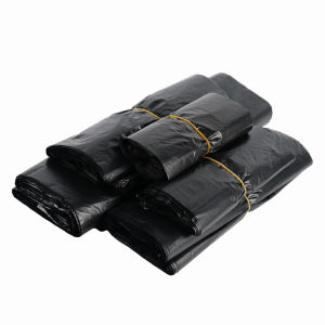 100Pcs Thickened Black Vest Plastic Bag Takeaway Shopping with Handle Bag Kitchen Living Room Garbage Clean Storage Bag