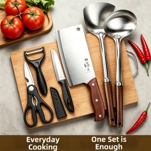 BAKULI | Kitchen Knife and Board Set Lightweight Utensils Set