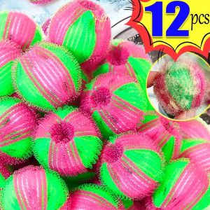 12/6PCS Washing Machine Hair Filter Floating Fur Lint Hair Remover Catcher Reusable Laundry Ball Dirty Collection Cleaning Balls