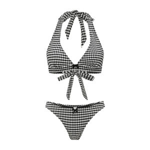 YUKARI SWIM | Checkered Waist-High Slimming Swimwear Set